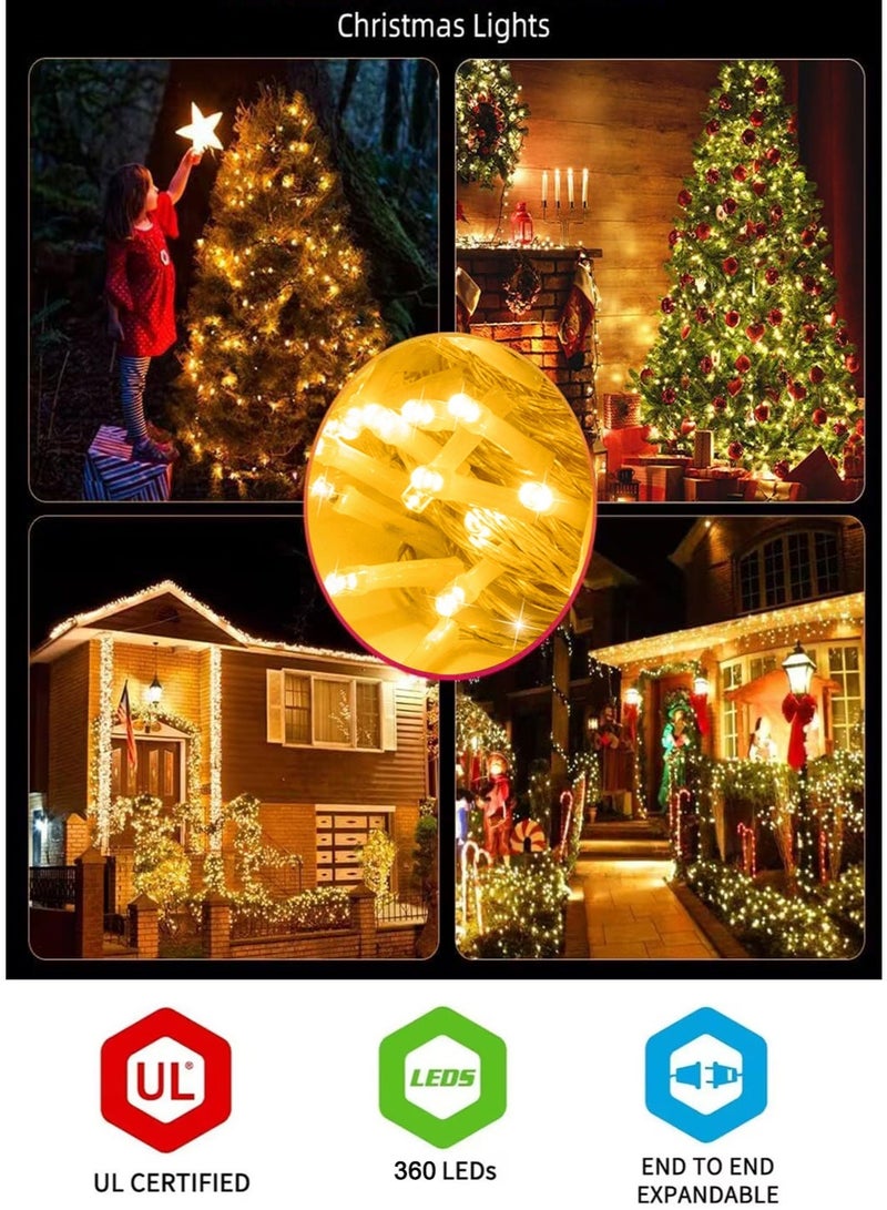 xianye أضواء خيط LED 360 من XIANYE للداخل والخارج، سلك شفاف، أضواء عيد الميلاد البيضاء الدافئة القابلة للتوصيل لتزيين العطلات، 50 متر من أضواء الجنيات المتلألئة القابلة للتوصيل للحفلات والزفاف وعيد الحب والديكور المنزلي وغرفة النوم والأشجار والفناء والباحة وديكور الربيع ورمضان. - Image 2
